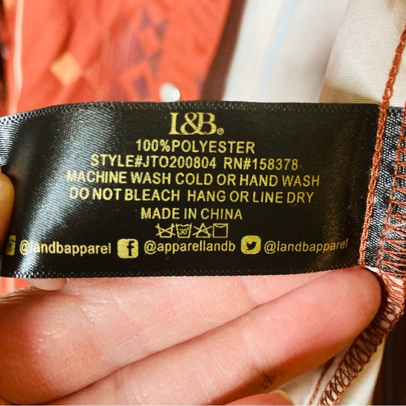 NWT Western Shirt by Lucky & Blessed Western Shirt Rust Size Small - Picture 4 of 8